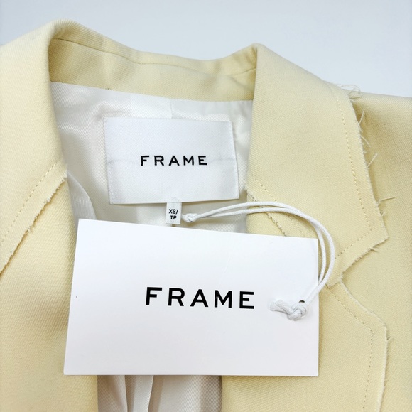 NWT FRAME Oversized Raw Edge Blazer in Butter - Picture 7 of 10